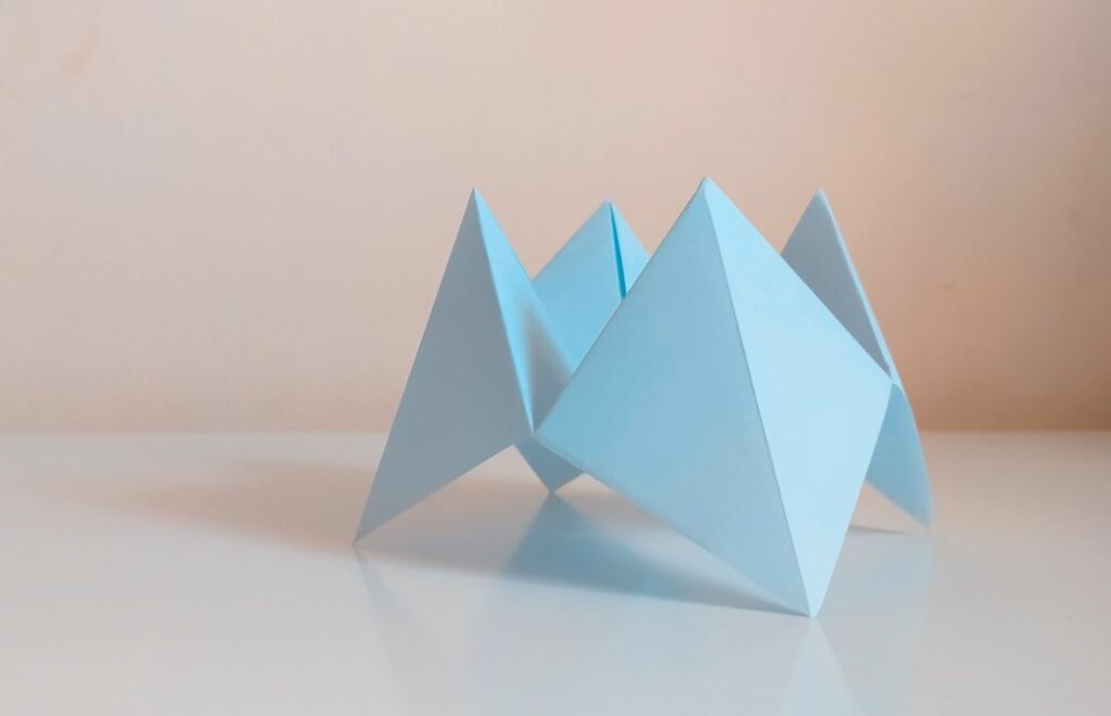 Blue paper origami fortune teller