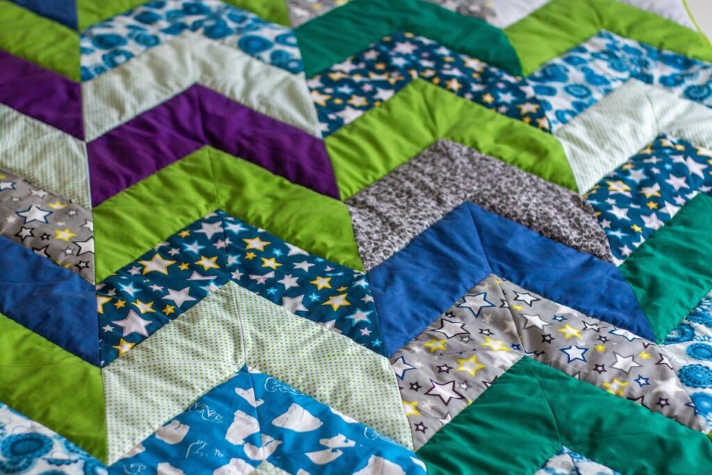 A patchwork quilt